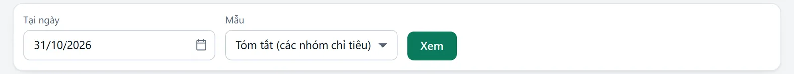 Thanh các ô cần nhập của màn Phân tích bảng cân đối kế toán theo chiều ngang, đã điền ví dụ