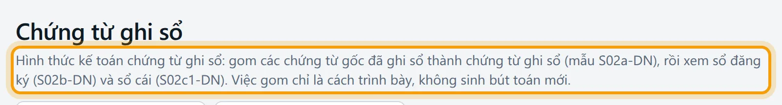 Dòng mô tả dưới tiêu đề, câu Việc gom chỉ là cách trình bày, không sinh bút toán mới được viền vàng