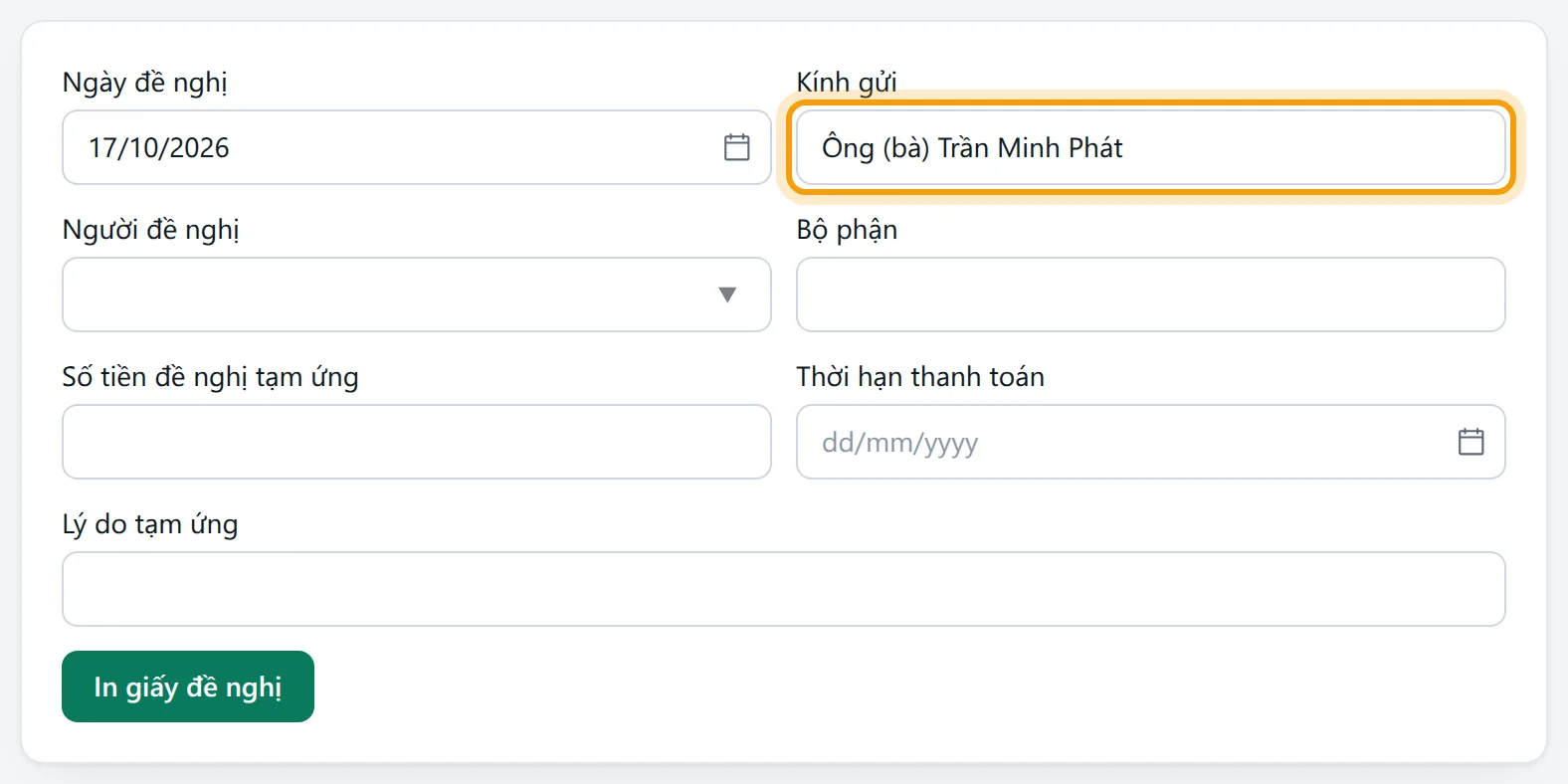 Ô Kính gửi tự điền tên giám đốc đã khai ở hồ sơ công ty