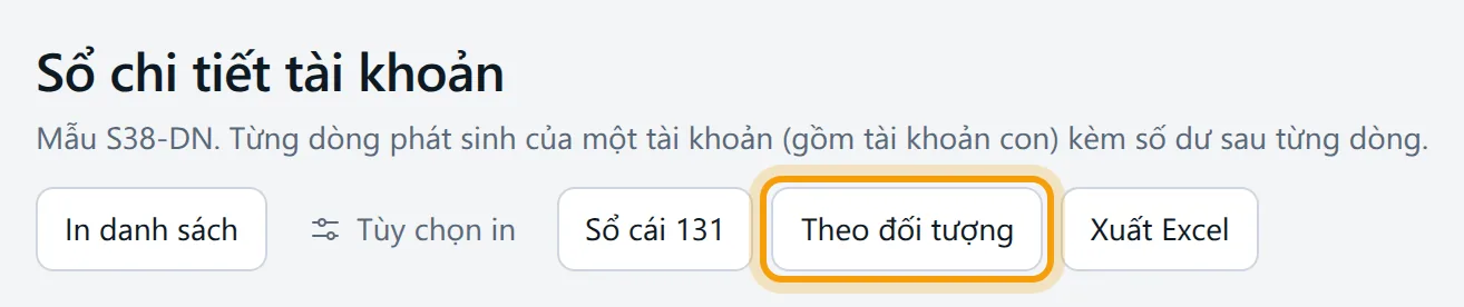 Nút Theo đối tượng được viền vàng